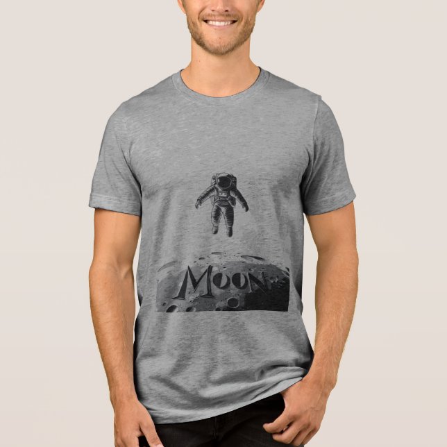 En Tri-matière T-shirt de l'astronaute Moon (Recto)