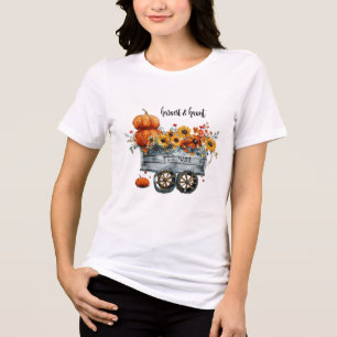 En Tri-matière T-shirt de l'automne de la récolte citrouille