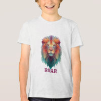 T-shirt de Lion géométrique pour garçons - Carte d