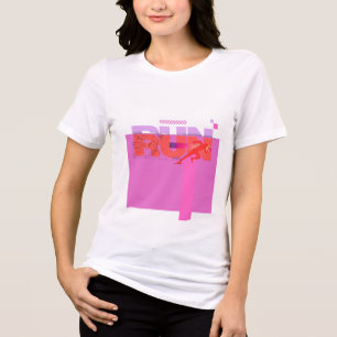En Tri-matière T-shirt de motivation pour fille qui court à fond
