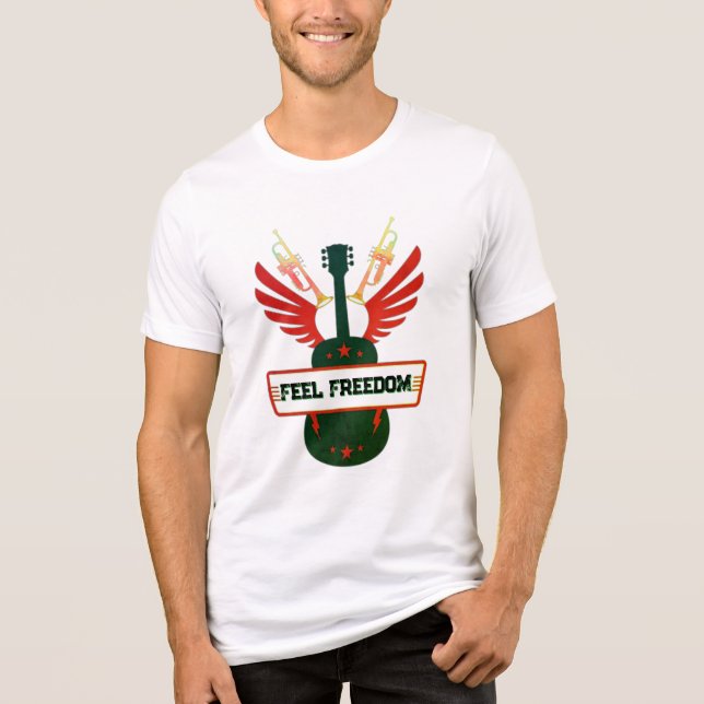 En Tri-matière T-shirt de musique Feel Freedom | Freefit Unisex T (Recto)