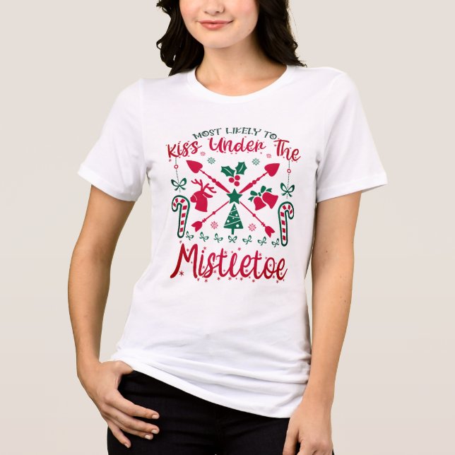 En Tri-matière T-shirt de Noël Witty pour un rassemblement festif (Recto)
