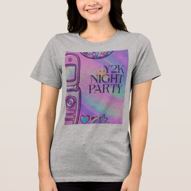 En Tri-matière T-Shirt de soirée grise Y2K (Recto)