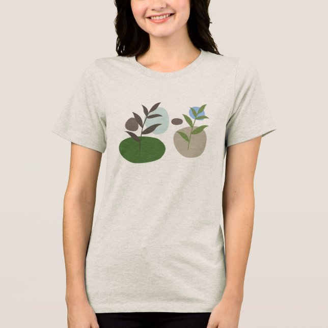 En Tri-matière T-Shirt de style Boho – Tee graphique bohémien gra (Recto)