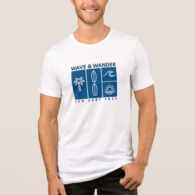 En Tri-matière T-Shirt de surf côtier WAVE & WANDER (Recto)