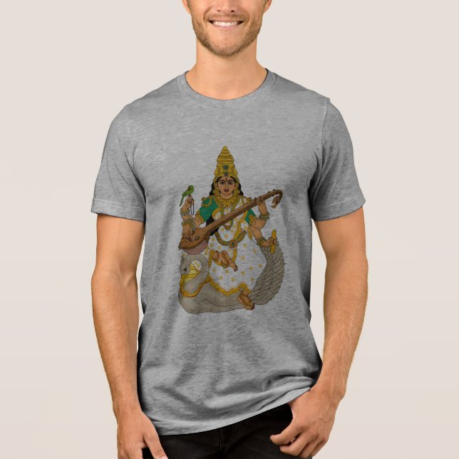 En Tri-matière T-Shirt Déesse Saraswati (Recto)