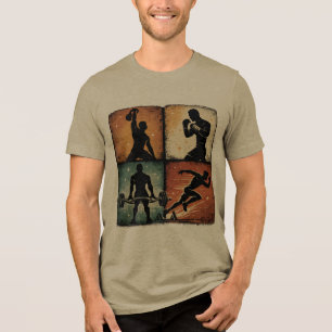 En Tri-matière T-Shirt d'entraînement à grille de silhouette de f