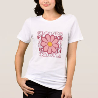 En Tri-matière T-shirt design de fleurs femmes