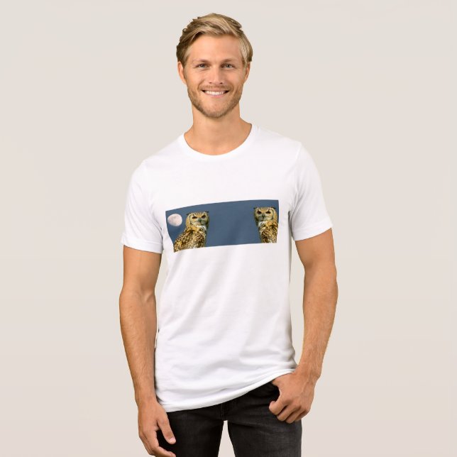 En Tri-matière T-shirt deux hiboux d'aigle (Recto plein)