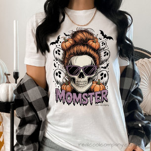 En Tri-matière T-shirt d'Halloween à crâne de Momster - Maman drô