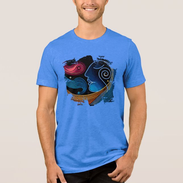 En Tri-matière T-shirt d'impression numérique - Mouvement fluide (Recto)