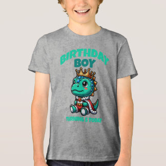 En Tri-matière T-Shirt Dinosaure Garçon Fêtant son Anniversaire -