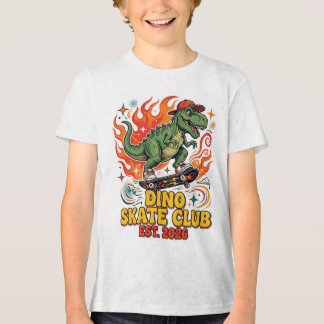 En Tri-matière T-shirt dinosaure pour garçons - Dino Skate Club T