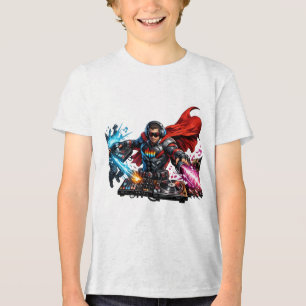 En Tri-matière T-Shirt DJ Superhero – Sauver la fête