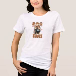 En Tri-matière T-Shirt Dog Maman – Silhouette de Maman et Chien –