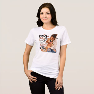En Tri-matière T-shirt "Dog Mom" pour femmes   Cadeau mignon pour