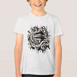 En Tri-matière T-shirt Dragon asiatique traditionnel