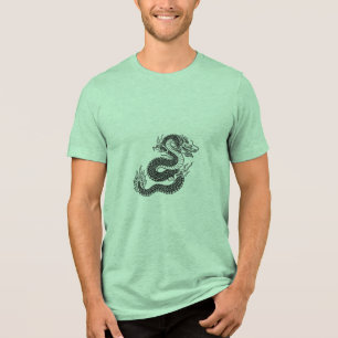 En Tri-matière T-Shirt Dragon Chinois – Art à l'Encre Traditionne