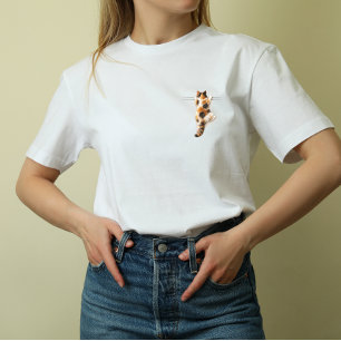 En Tri-matière T-shirt drôle "Calico Cat, tiens bon"