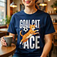 T-shirt drôle de chat de but pour les fans de foot
