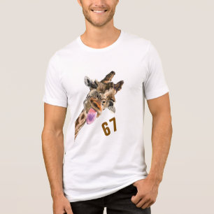 En Tri-matière T-shirt drôle de girafe 67