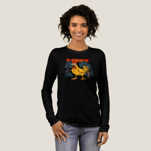 En Tri-matière T-shirt drôle de poulet – Dessin de style comique