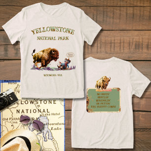 En Tri-matière T-shirt drôle d'une femme capturant un bison sauva