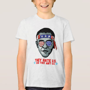 En Tri-matière T-shirt drôle Obama 4 juillet pour adultes hommes 
