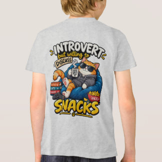 En Tri-matière T-shirt drôle pour enfants chats introvertis