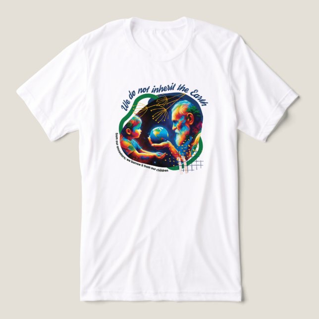 En Tri-matière T-shirt éco-compatible avec les devis de la Terre  (Design Recto)