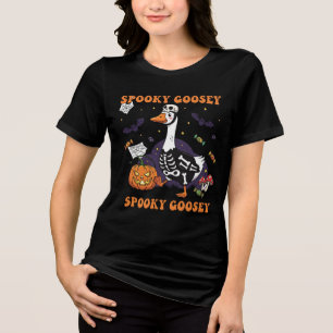 En Tri-matière T-shirt éffrayant Goosey Halloween Drôle Squelet