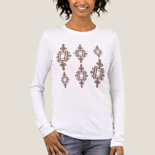 En Tri-matière T-Shirt Élégant Habesha Art Géométrique T-Shirt - 