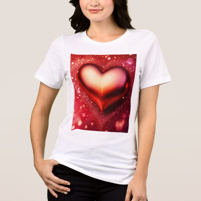 En Tri-matière T-shirt Elegant Heart Design - Montrez votre amour (Recto)
