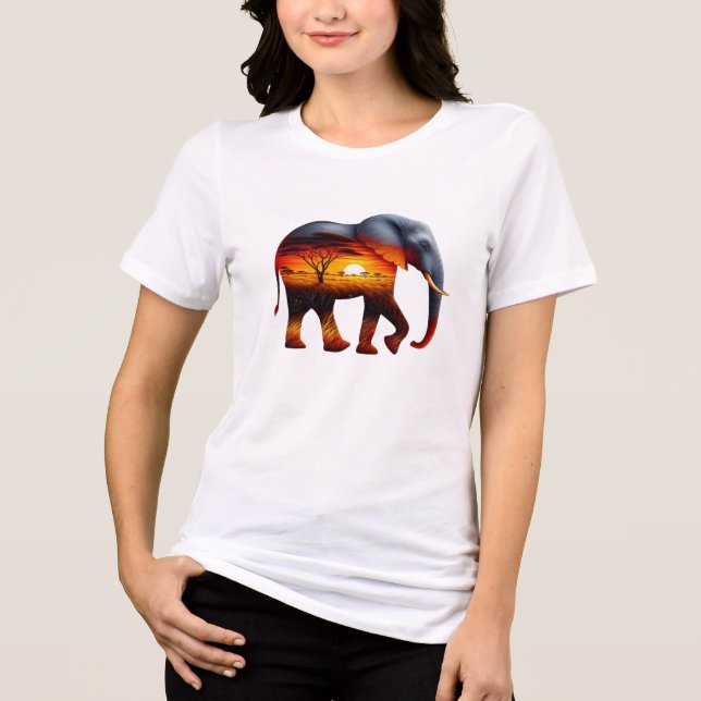 En Tri-matière T-shirt éléphant africain (Recto)