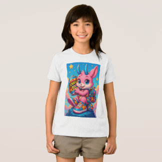 En Tri-matière T-Shirt Enfant Lapin Coloré Puissant