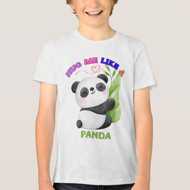 En Tri-matière T-shirt enfant - Serrez-moi comme un Panda 🐼 (Recto)