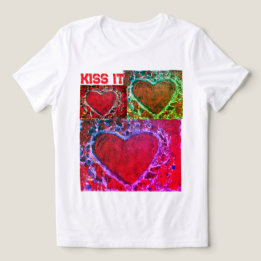 En Tri-matière T-shirt Enfants "Kiss It" Multiple Hearts