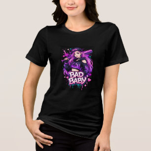 En Tri-matière T-Shirt esthétique Bad Girl Graphique Streetwear