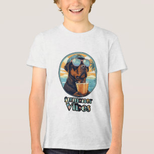 En Tri-matière T-shirt Été Chien – Tee-shirt Humeur de Plage Cool