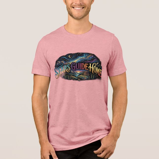 En Tri-matière T-Shirt Étoiles Guide Maison (Recto)