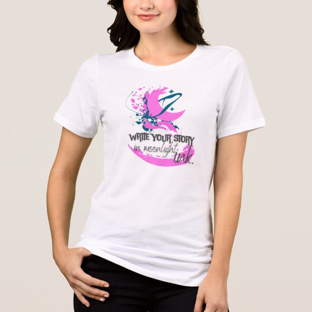 En Tri-matière T-shirt Fée Lune Encre (Recto)
