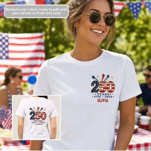 En Tri-matière T-Shirt Femme 250 Ans Anniversaire Amérique