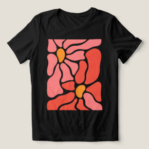 En Tri-matière T-shirt femme à motif floral abstrait Coral Bloom
