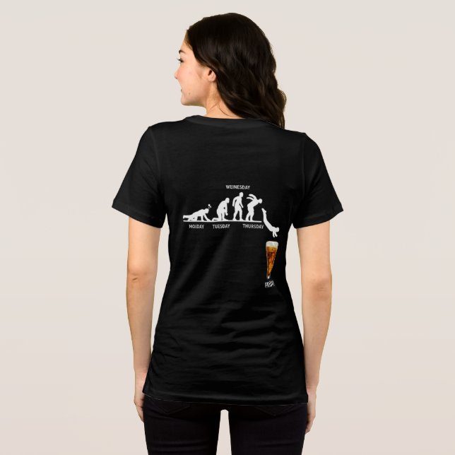 En Tri-matière T-Shirt Femme avec Impression au Dos « Évolution d (Verso intégral)