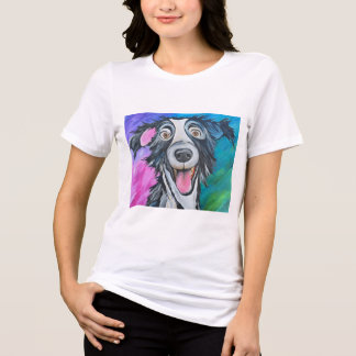 EN TRI-MATIÈRE T-SHIRT FEMME "CHIEN HEUREUX"