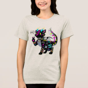 En Tri-matière T-shirt femme Cyber Neon Gamer Cat Furry