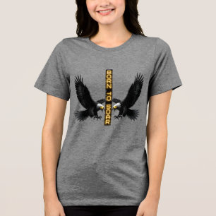 En Tri-matière T-Shirt femme Cyberpunk Glitch Eagle