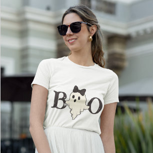 En Tri-matière T-shirt femme de mignonne Halloween - Fantôme "Boo