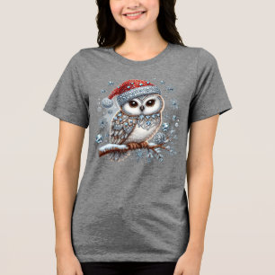 En Tri-matière T-shirt Femme de Noël Owl