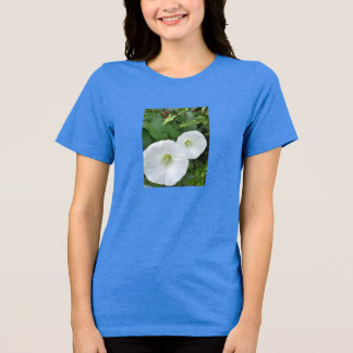 En Tri-matière T-Shirt Femme Fleur Blanche